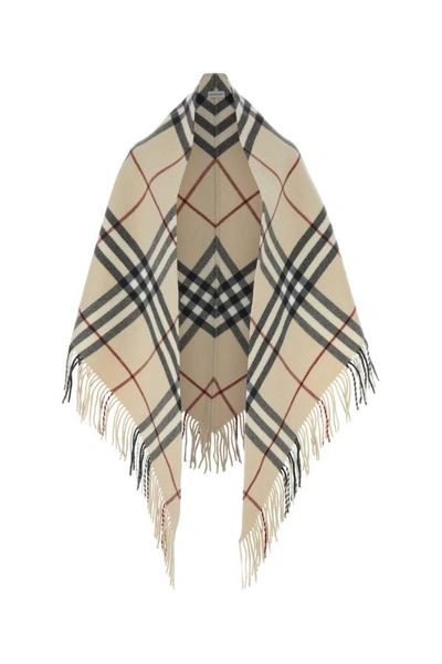 Burberry Woman Embroidered Wool Cape In Multicolor