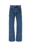 Palm Angels Monogram Detailed Straight Leg Jeans In Blue