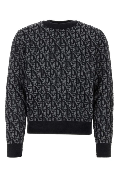 Palm Angels Monogram Jacquard Jumper In Black