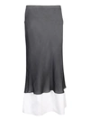 Quira Flowing Skirt With Contrasting Underskirt In Black