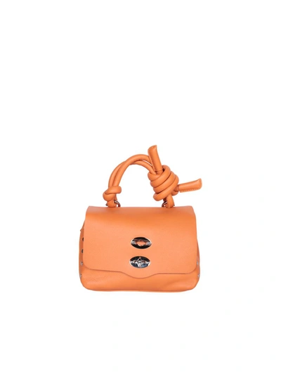 Zanellato Mini Postina Piuma Knot Tote Bag In Orange
