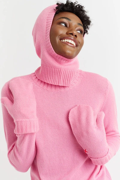 Chinti & Parker Uk Flamingo-pink Wool-cashmere Mittens