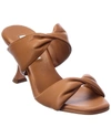 Aquazzura Twist Two-band Slide Sandals In Brown