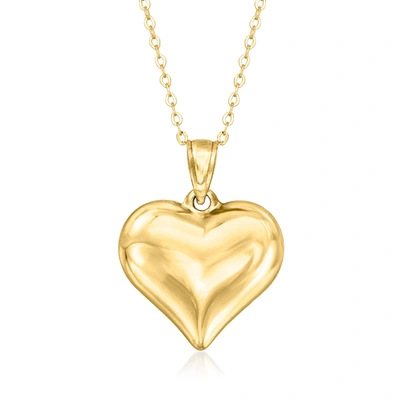 Canaria Fine Jewelry Canaria 10kt Yellow Gold Puffed Heart Pendant Necklace
