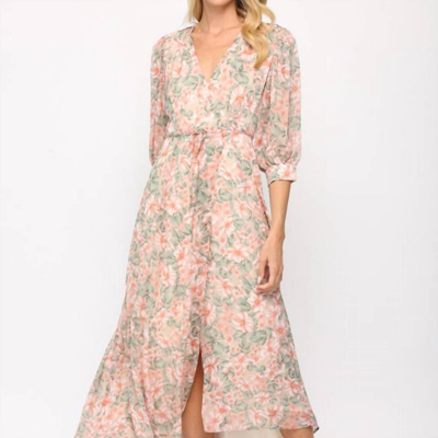 Fate Floral Print Wrap Dress In Pink