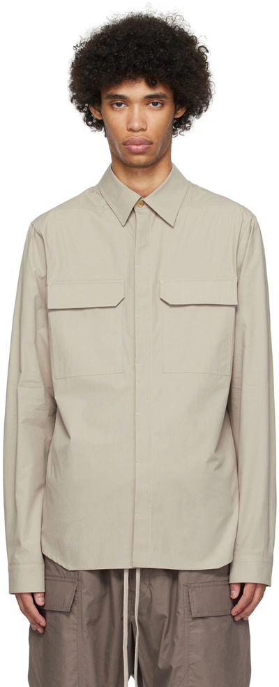 Rick Owens Off-white Work Shirt In 08 Pearl