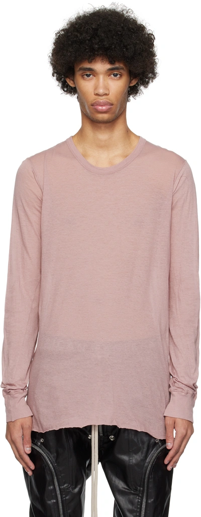 Rick Owens Pink Basic Long Sleeve T-shirt In 63 Dusty Pink