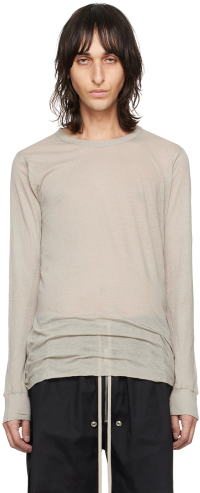Rick Owens Off-white Basic Long Sleeve T-shirt In 08 Pearl