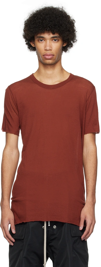 Rick Owens Brown Basic T-shirt In 73 Henna