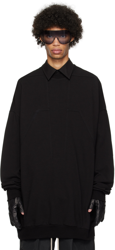 Rick Owens Black Splintered Peter Sweatshirt In 09 Black