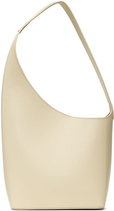 Aesther Ekme Demi Lune Leather Shoulder Bag In Yellow Cream