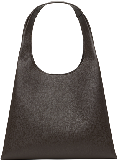 Aesther Ekme Brown Midi Shopper Tote In 194 Grain Dark Truf