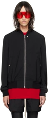 RICK OWENS BLACK CLASSIC FLIGHT BOMBER JACKET