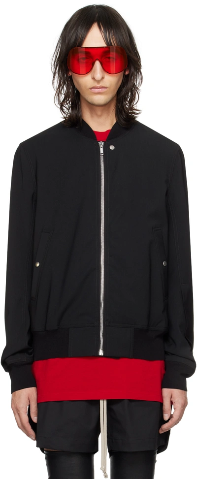 Rick Owens Black Classic Flight Bomber Jacket In Negro