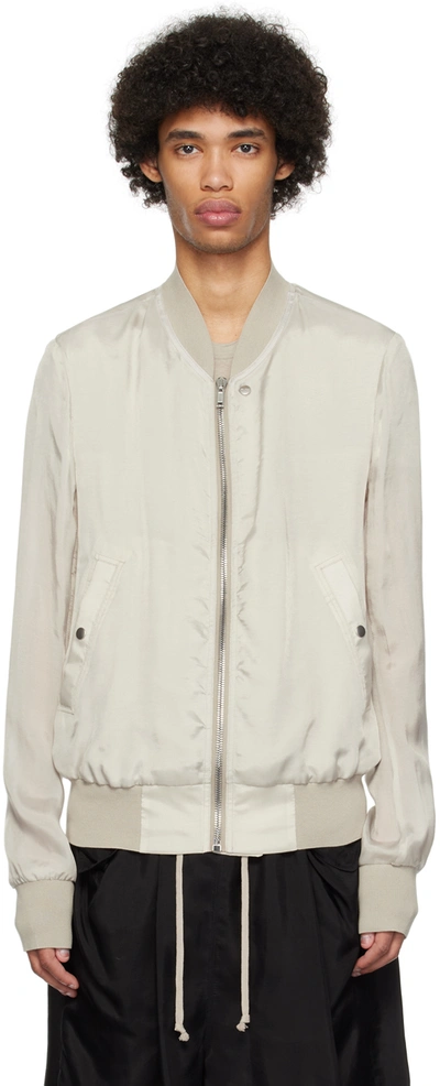 Rick Owens Off-white Flight Bomber Jacket In 08 Pearl