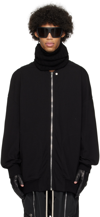 RICK OWENS BLACK JUMBO PETER FLIGHT TRACK JACKET