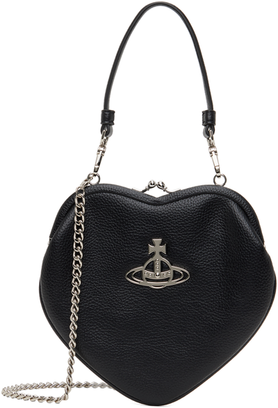 Vivienne Westwood Womens Black Belle Heart Leather Purse In N403 Black