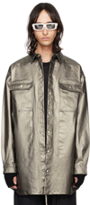 RICK OWENS GUNMETAL OVERSIZED OUTERSHIRT DENIM SHIRT