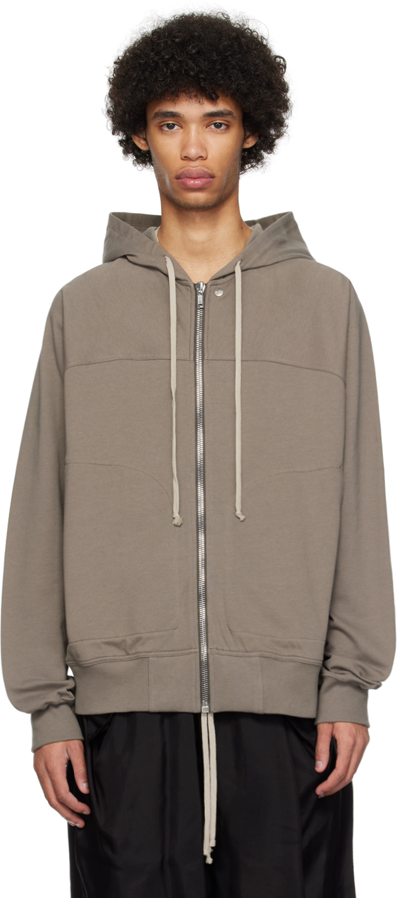 Rick Owens Gray Windbreaker Hoodie In 34 Dust