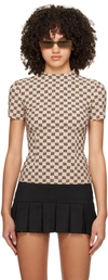 Misbhv Monogram-print T-shirt In Beige