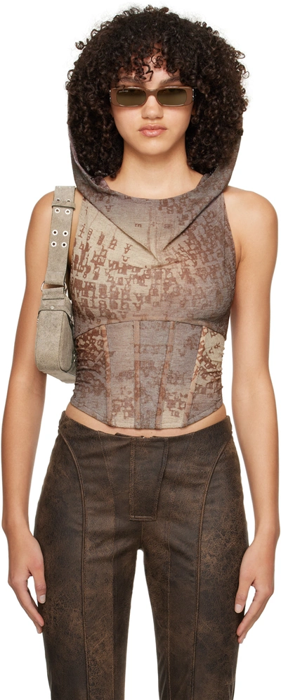 Misbhv Brown Typewriter Corset