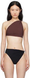 RICK OWENS BURGUNDY TWIST BIKINI TOP