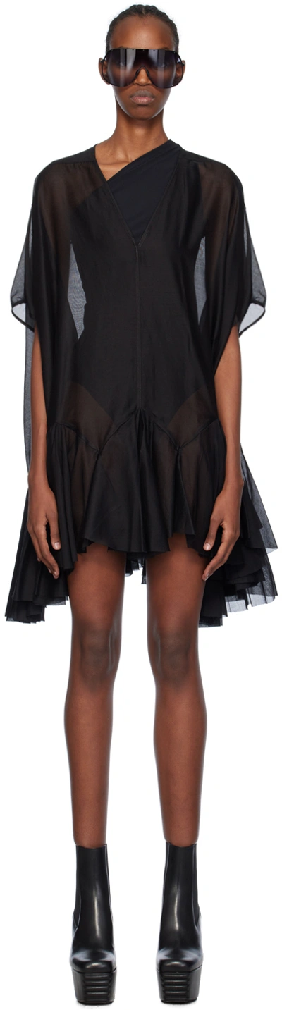 Rick Owens Black Divine Minidress In 09 Black