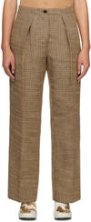 ACNE STUDIOS BROWN CHECK TROUSERS