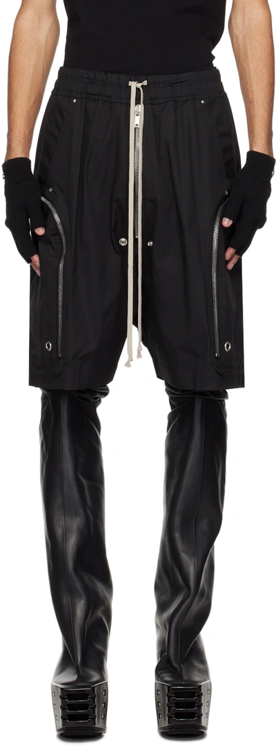 RICK OWENS BLACK BAUHAUS BELA SHORTS