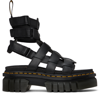 DR. MARTENS' BLACK RICKI LEATHER PLATFORM GLADIATOR SANDALS