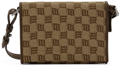 Misbhv Ssense Exclusive Brown & Taupe Jacquard Monogram Phone Pouch In Biscotto