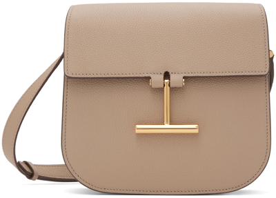 Tom Ford Pink Grain Leather Tara Mini Crossbody Bag In 1g006 Silk Taupe