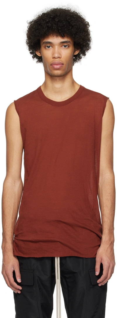 Rick Owens Brown Basic Tank Top In 73 Henna