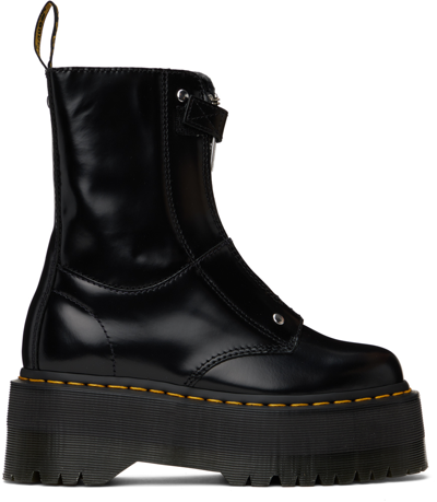 Dr. Martens' Jetta Hi Max Leather Platform Boots In Black Buttero