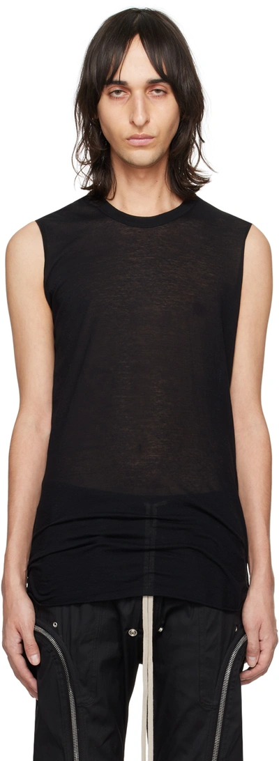 Rick Owens Black Basic Tank Top In 09 Black