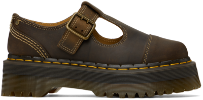 Dr. Martens Bethan Arc Crazy Horse Leather Platform Mary Jane Shoes In Brown