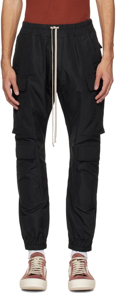 Rick Owens Black Mastodon Cargo Pants In 09 Black