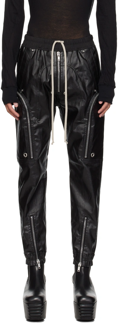 RICK OWENS BLACK BAUHAUS DENIM CARGO PANTS