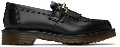 Dr. Martens Black Adrian Snaffle Loafers In Black Polished Smoot