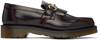 DR. MARTENS' BURGUNDY ADRIAN SNAFFLE SMOOTH LEATHER KILTIE LOAFERS