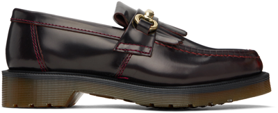 Dr. Martens Burgundy Adrian Snaffle Smooth Leather Kiltie Loafers In Cherry Red Arcadia