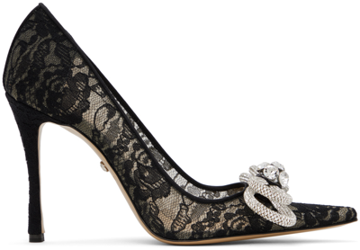 Mach&mach Black Double Bow Lace 110 Heels