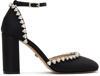 Mach&mach Black Audrey Crystal 95 Heels In Black