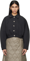 Shop Ganni Black Short Jacket In 099 Black