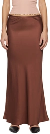 Baserange Dydine Flared Maxi Skirt In Burgundy