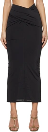 16arlington Berretta Draped Jersey Midi Skirt In Black