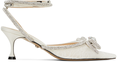 Mach&mach White Double Bow Lace 65 Heels