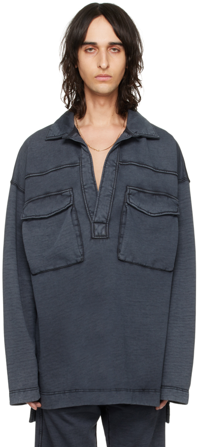 Dries Van Noten Gray Dropped Shoulder Polo In 802 Grey