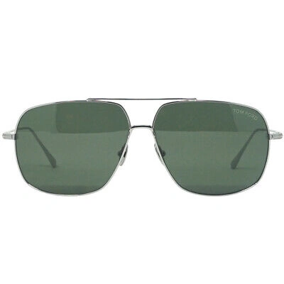 Pre-owned Tom Ford Herren Sonnenbrille Ft0746 John-02 16n Sonnenbrille In Silber