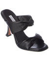 Aquazzura Leather Twist Heeled Sandals 95 In Black